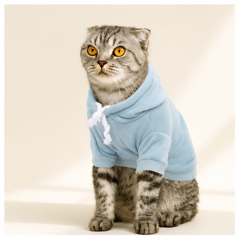 Cloud Blue Fleece Pet Hoodie