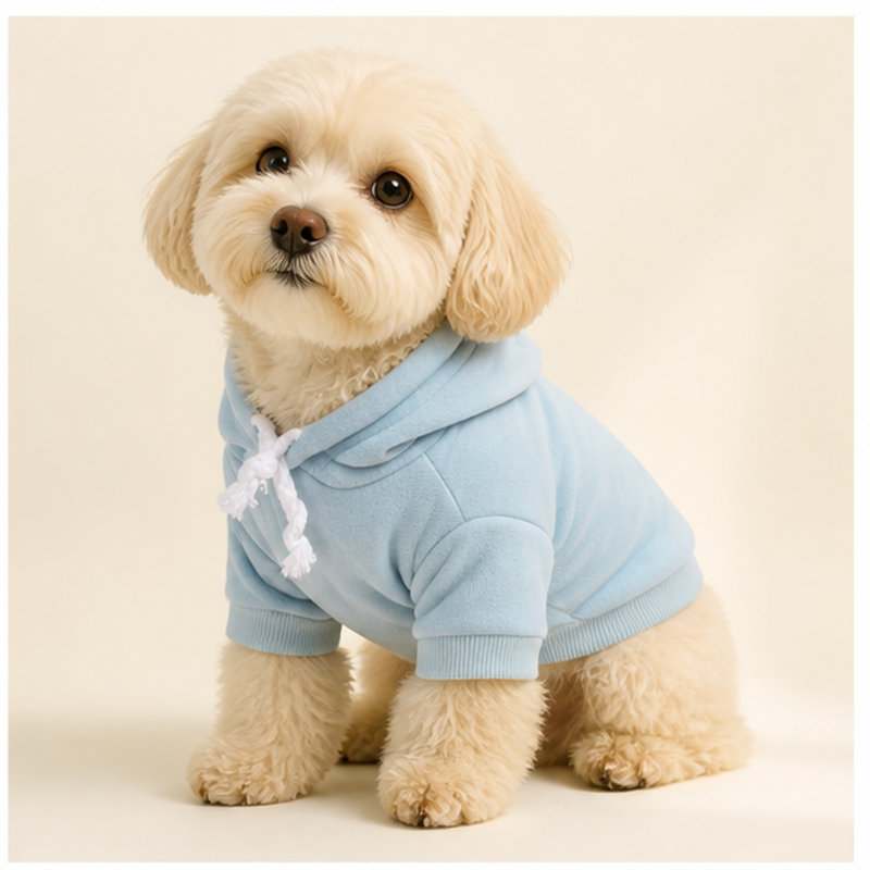 Cloud Blue Fleece Pet Hoodie