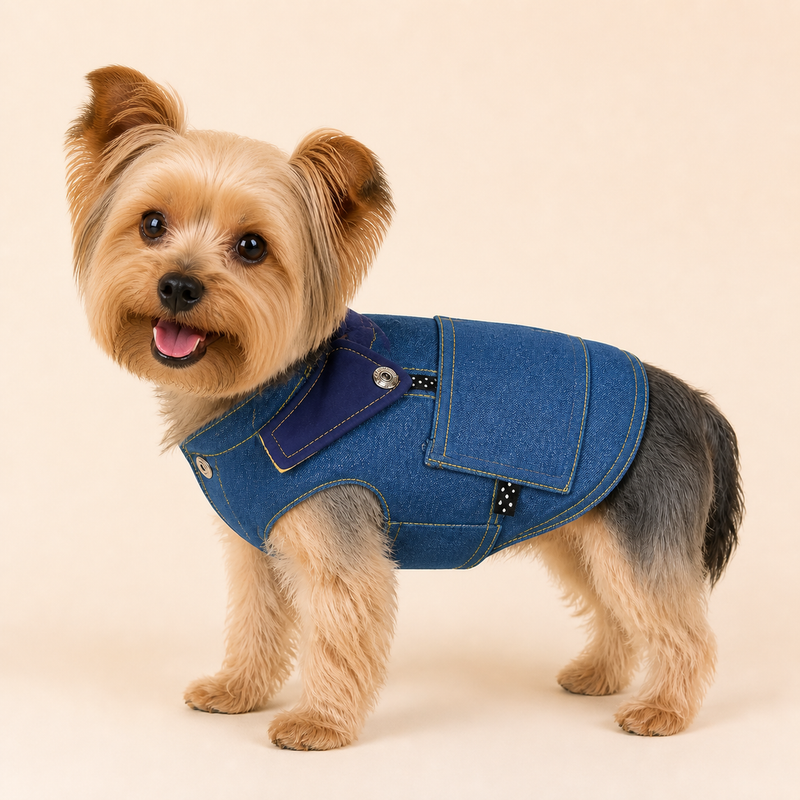 Denim Days Dog Harness and Leash Set