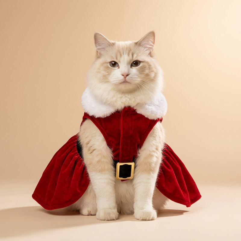 Merry Velvet Santa Christmas Pet Dress