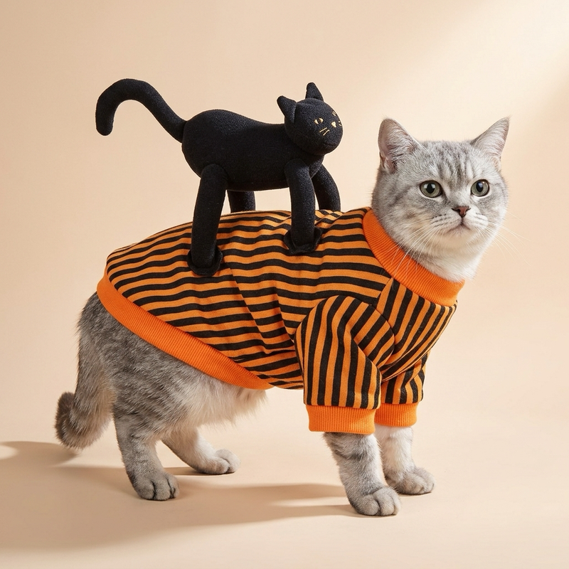 Piggyback Black Cat Pet Halloween Costume